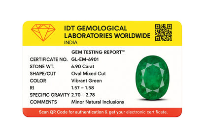 Emerald (Panna) – 6.9 Carat | Zambian Origin | Certified Natural Stone